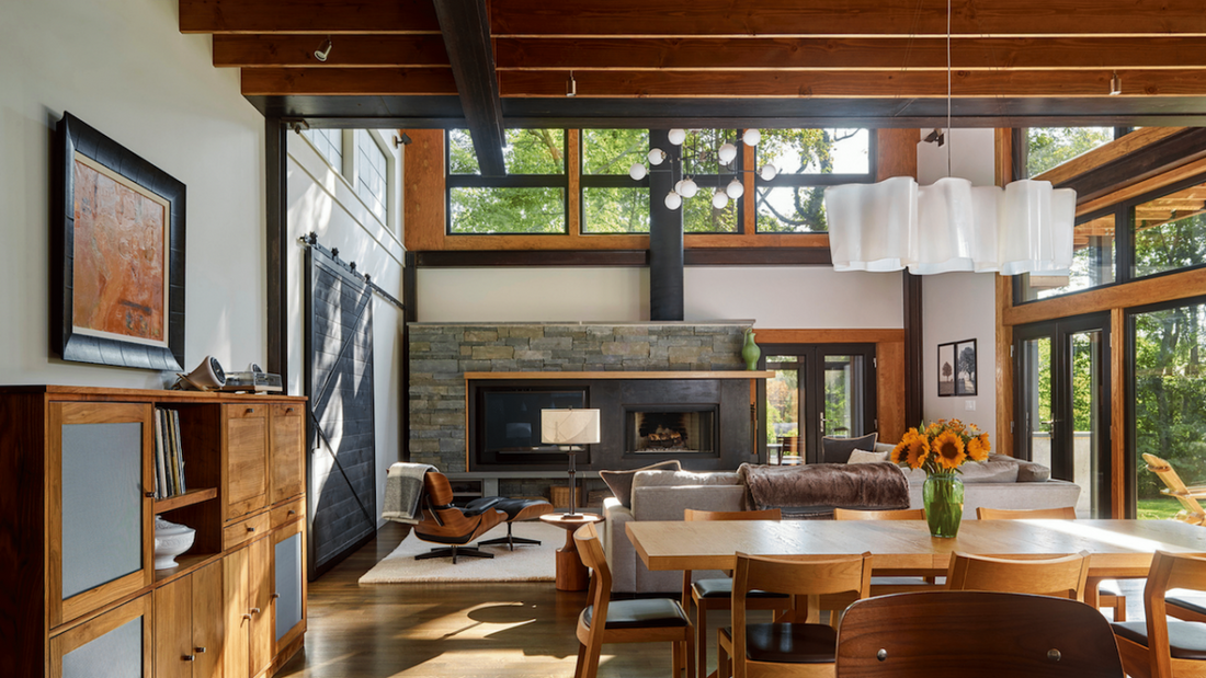 passive solar cabin south-facing windows sunlight interior